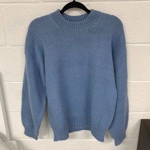 light blue knitted sweater